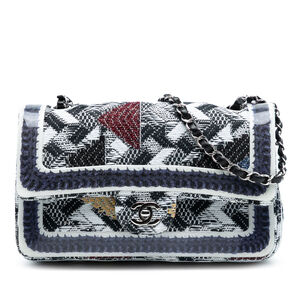 Pre-Loved Chanel Medium Classic Tweed and Silicone Double Flap